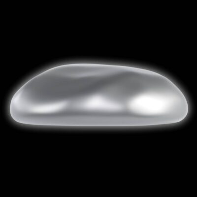 Round silicone gel breast implant for breast augmentation surgery